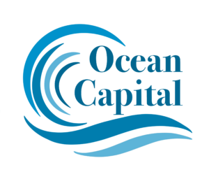 Ocean Capital Logo and Illustration on a white background