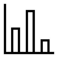 A view at a graph in black with transparent background