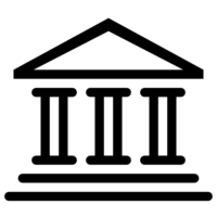 A logo of a bank in black with transparent background